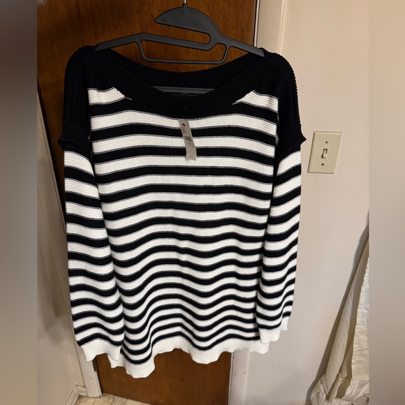 Lane Bryant-Black/White Striped Sweater - Picture 14 of 15